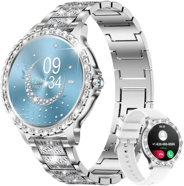Main image of Smart Watches for Women,1.32" HD Fitness Tracker Watch with Answer/Make Call,AI Voice Control,Heart Rate/Calories/SpO2 Monitor 100+ Sport Modes Ladies Smart Watch for Android iOS (Silver)