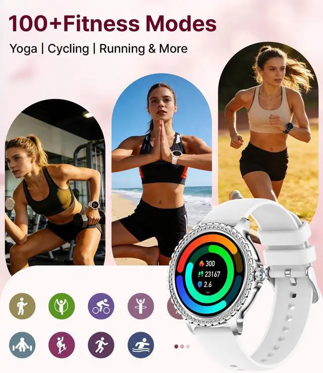 Alt view image 4 of 7 - Smart Watches for Women,1.32" HD Fitness Tracker Watch with Answer/Make Call,AI Voice Control,Heart Rate/Calories/SpO2 Monitor 100+ Sport Modes Ladies Smart Watch for Android iOS (Silver)