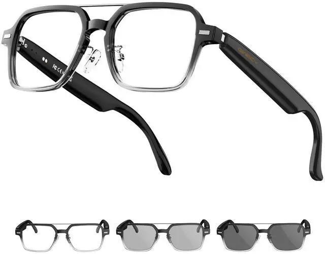 Main image of Aviator Smart Glasses for Men & Women, Audio Bluetooth Glasses | Wear Induction Power On/Off, Touch Control, Photochromic Lens, Sunglasses, Music, Hands-Free Calls, UV/Blue Light Protection