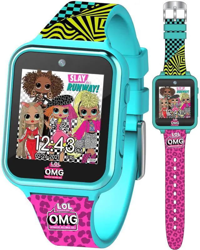 Main image of L.O.L. Surprise OMG Kids Smart Watch with Touchscreen Selfie Camera Voice Recorder Calculator and Step Counter Includes 10 Stylish Watch Faces and Built-In Games Fits Wrist Sizes 5.5" to 8"