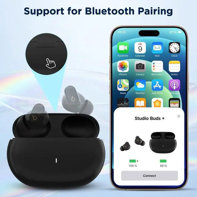 Alt view image 4 of 7 - Replacement Charging Case for Beats Studio Buds & Studio Buds+ | wiht Bluetooth Pairing Sync Button, 660mAh Built-in Battery, Long-Lasting Charging, Earbuds Not Included