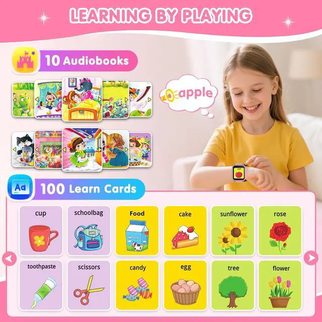 Alt view image 7 of 7 - Smart Watch for Kids with 39 Games Touchscreen Camera Video, Music Player, Pedometer, Calculator, Calendar, Stopwatch, Flashlight, Alarm Clock 12/24 hr, Birthday Gifts Toys for Girls Ages 3-12
