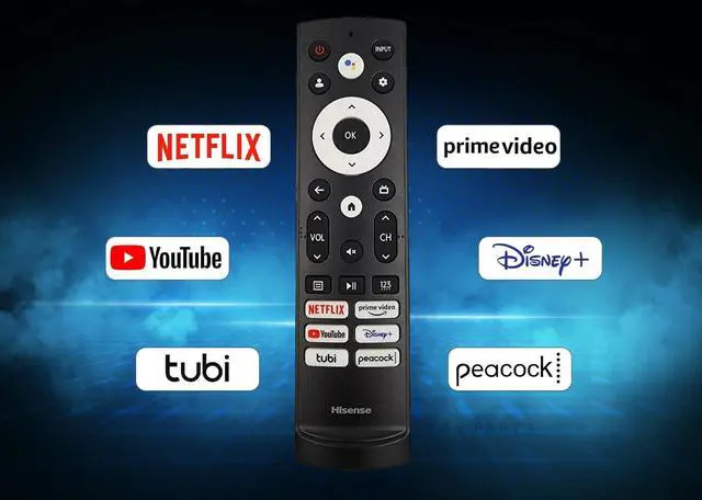 Alt view image 4 of 7 - OEM Replacement Remote Control for All Hisense UHD 4K ULED Smart Google TVs with Voice Control 43A6H 50A6H 55A6H 65A6H 75A6H 50U6H 55U6H 65U6H 75U6H75U8H (Netflix/Prime/YouTube/Disney+/Tubi/Peacock)