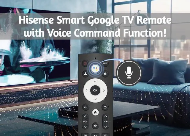 Alt view image 5 of 7 - OEM Replacement Remote Control for All Hisense UHD 4K ULED Smart Google TVs with Voice Control 43A6H 50A6H 55A6H 65A6H 75A6H 50U6H 55U6H 65U6H 75U6H75U8H (Netflix/Prime/YouTube/Disney+/Tubi/Peacock)