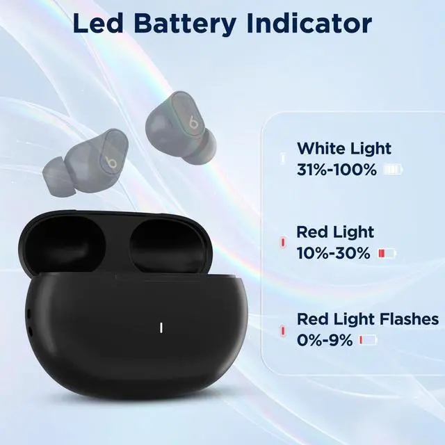 Alt view image 7 of 7 - Replacement Charging Case for Beats Studio Buds & Studio Buds+ | wiht Bluetooth Pairing Sync Button, 660mAh Built-in Battery, Long-Lasting Charging, Earbuds Not Included