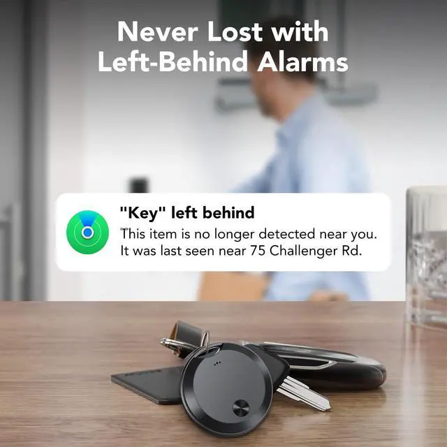 Alt view image 5 of 7 - Air Tracker Tags-4 Pack: Smart Bluetooth Tracker, Item Finder Works with Apple Find My (iOS Only) App, Trakcer Tag Locator for Keys, Luggage, Satchel, weTag mini. (Not for Android Devices)