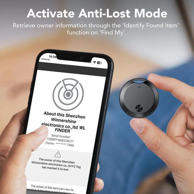 Alt view image 7 of 7 - Air Tracker Tags-4 Pack: Smart Bluetooth Tracker, Item Finder Works with Apple Find My (iOS Only) App, Trakcer Tag Locator for Keys, Luggage, Satchel, weTag mini. (Not for Android Devices)