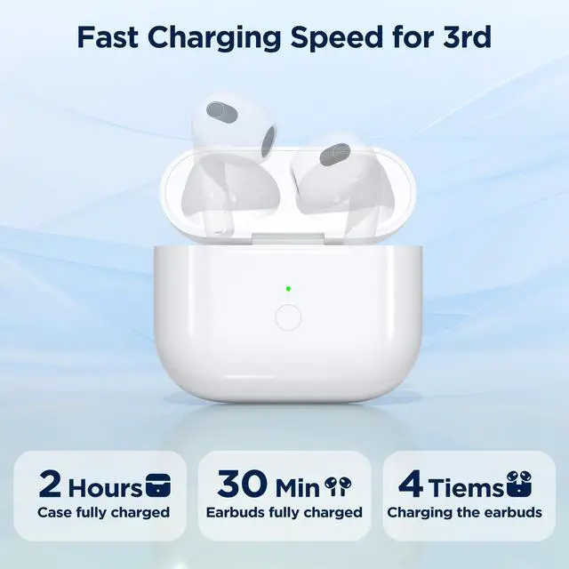 Alt view image 4 of 7 - Replacement Charge Case for AirPod 3rd Generation Charging Case, Wireless Airpod Charging Cases Only with Bluetooth Pairing Sync Button, Replacement Airpod 3rd Generation(Not Pro 3)
