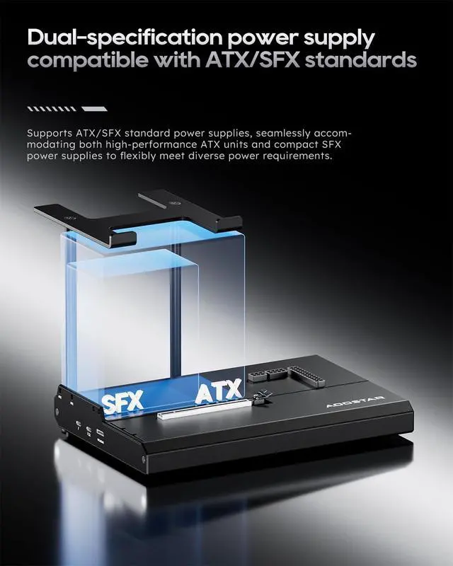 Alt view image 3 of 7 - EG02 External GPU Docking Station, Dual Thunderbolt 5 + OCuLink(PCIe4.0x4), Support ATX/SFX Power Supply, Supports Mainstream NVIDIA and AMD Graphics Cards