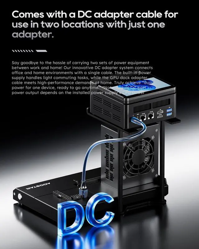 Alt view image 5 of 7 - EG02 External GPU Docking Station, Dual Thunderbolt 5 + OCuLink(PCIe4.0x4), Support ATX/SFX Power Supply, Supports Mainstream NVIDIA and AMD Graphics Cards