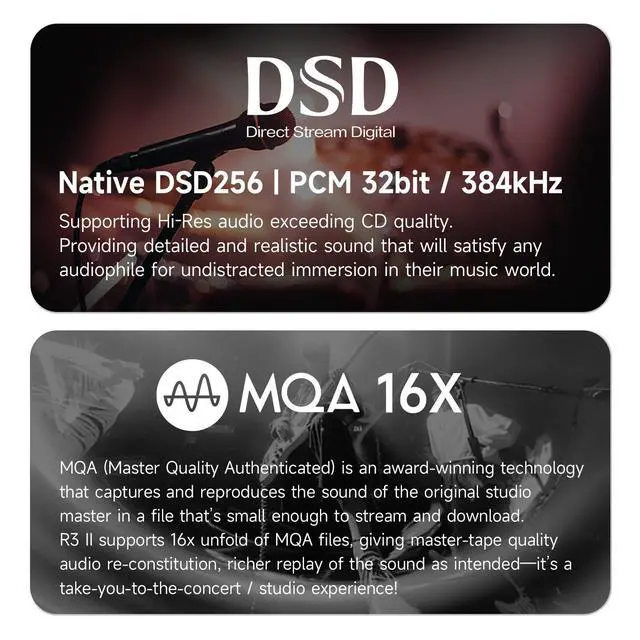 Alt view image 2 of 7 - R3 II 2025 Hi-Res Audio Player - Dual DAC Chips, MQA Decoding, Qobuz/Tidal Player with Bluetooth 5.1, 3.5mm SE/4.4mm BAL Ports | Up to 2TB Expandable Storage