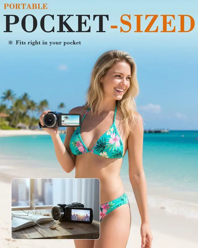 Alt view image 5 of 7 - 8K 64MP Video Camera 18X Digital Camcorder Video Camera for YouTube 3.0 inch Flip Screen Camcorder Vlogging Camera with 32GB SD Card, 2.4G Remote Control, Two Batteries