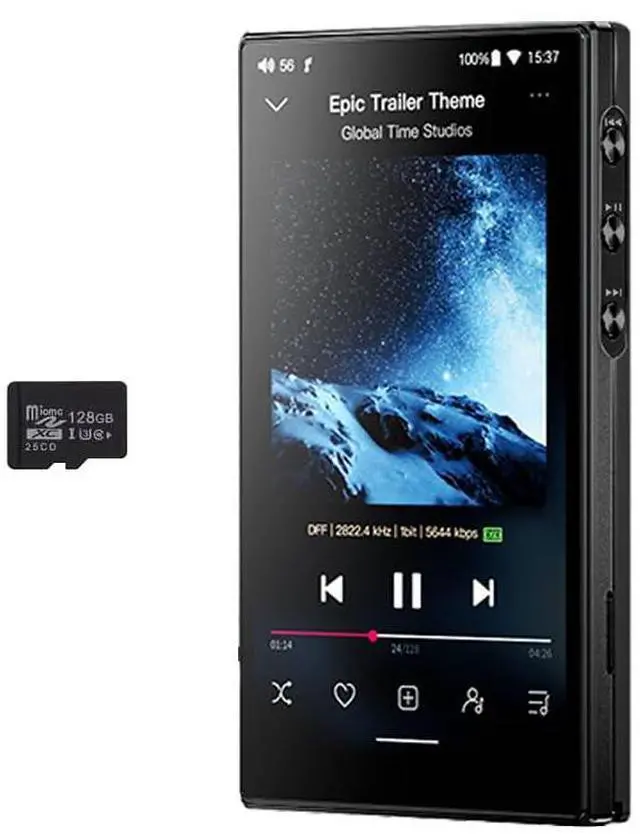 Main image of 160G MP3 Player, /FiiO JM21(3+32G) Android 13 Hi-Res Music Player with Snapdragon 680, Bluetooth WiFi USB DAC 12.5H Playtime, up to 2TB (Black with 128G SD Card)