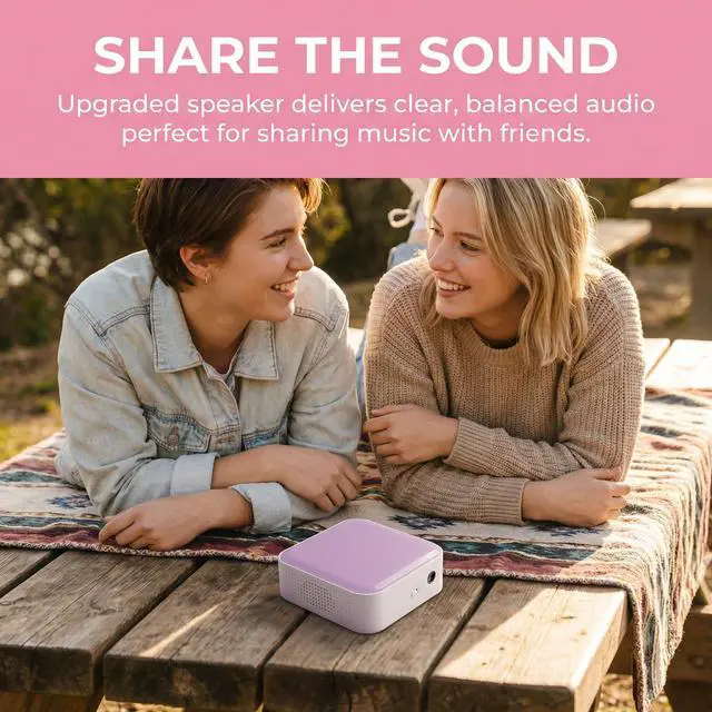 Alt view image 5 of 7 - MP3 Player: Portable, Screen-Free, with Wired Headphones & Speaker Play. with 4GB Memory Card (Stores 500+ Songs), HD Resin Panel, Ideal Student Gift. (Lavender Purple)