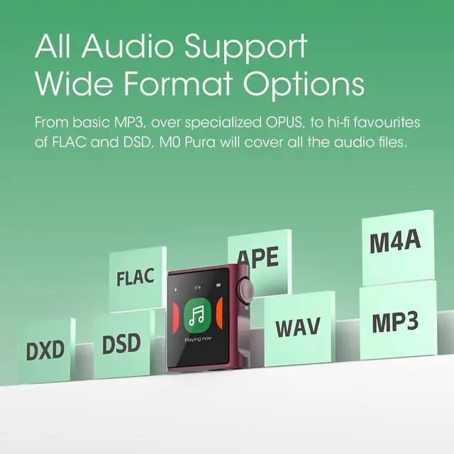 Alt view image 6 of 7 - M0 Pura Hi-Res MP3 Music Player with Bluetooth 5.0,Portable Digital Audio Player DAP Player, 2X CS43131 DAC,APP Control,LDAC/SBC/AAC,3.5mm/Type-C Jack,384kHz /32bit,250mW@32,MTouch OS, Black