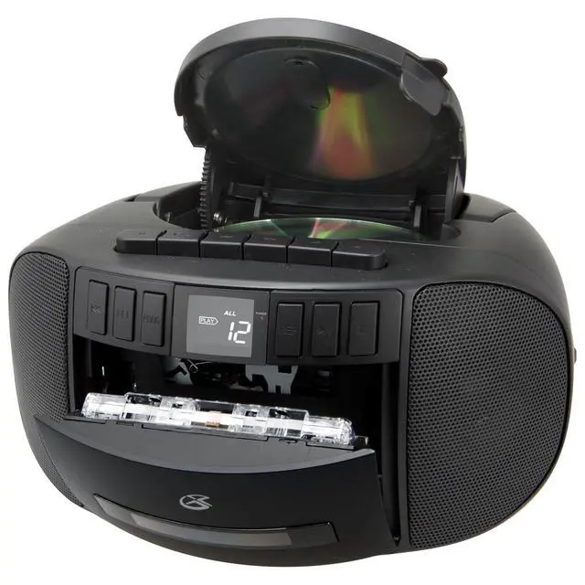 Alt view image 2 of 7 - Portable CD Boombox with AM/FM Radio, Cassette & Headphone Jack