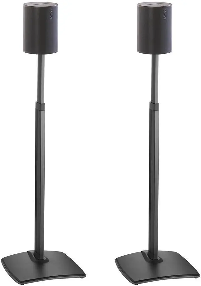 Main image of Height-Adjustable Speaker Stands Pair for Sonos Era 100 - Premium Speaker Stand w/Durable Steel Design & Built-in Cable Managment - Easy DIY Install - Black