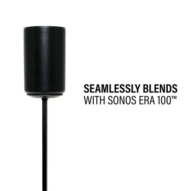 Alt view image 3 of 7 - Height-Adjustable Speaker Stands Pair for Sonos Era 100 - Premium Speaker Stand w/Durable Steel Design & Built-in Cable Managment - Easy DIY Install - Black