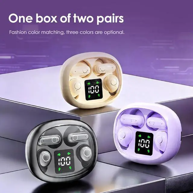Alt view image 3 of 7 - Mini Wireless Sleep Earphones, Designed for Side Sleepers Invisible Flat Earbuds, Comfortable for Small Ears, Discreet in-Ear Design, Skin-Friendly, Ideal for Women and Work Use (Black)