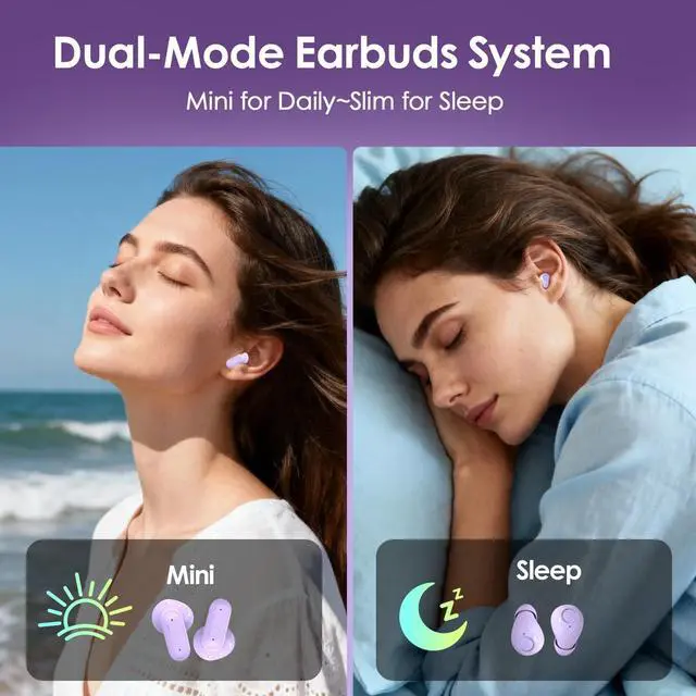 Alt view image 6 of 7 - Mini Wireless Sleep Earphones, Designed for Side Sleepers Invisible Flat Earbuds, Comfortable for Small Ears, Discreet in-Ear Design, Skin-Friendly, Ideal for Women and Work Use (Black)