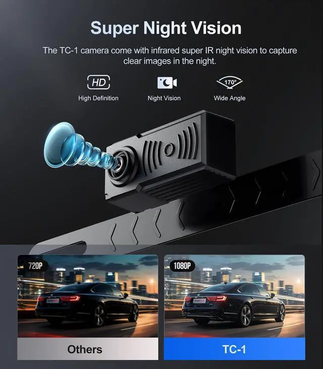 Alt view image 3 of 7 - 1080P Backup Camera with Sensors Parking Distance Control (PDC) System | Radar Sensing Warning,Waterproof, Night Vision,Rear View Camera with 7'' Monitor,for Cars/Truck/SUV/RV/Van/Trailer