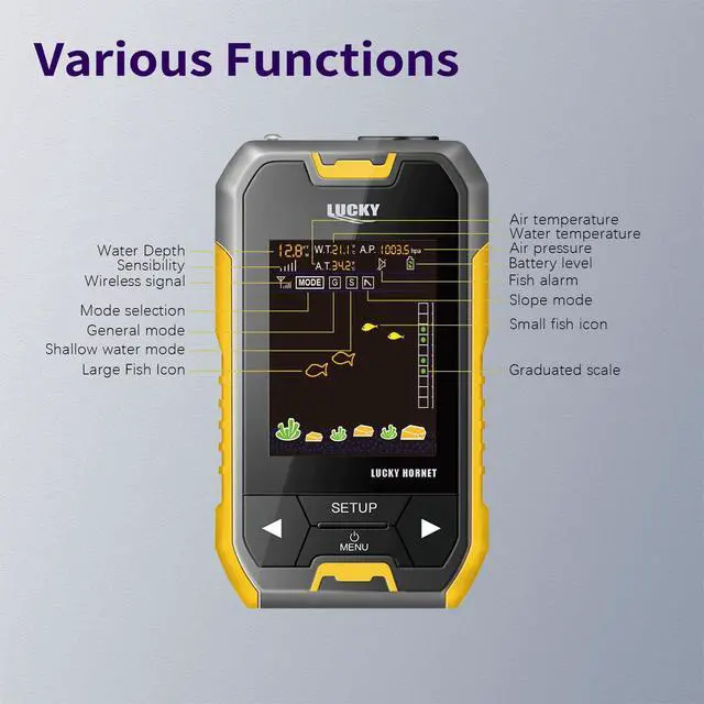 Alt view image 5 of 7 - Kayak Portable Fish Depth Finder for Boats and Bank | Wireless Handheld Fish Finders with Transducer Castable Fishing Sonar for Pole Freshwater Saltwater Fishing