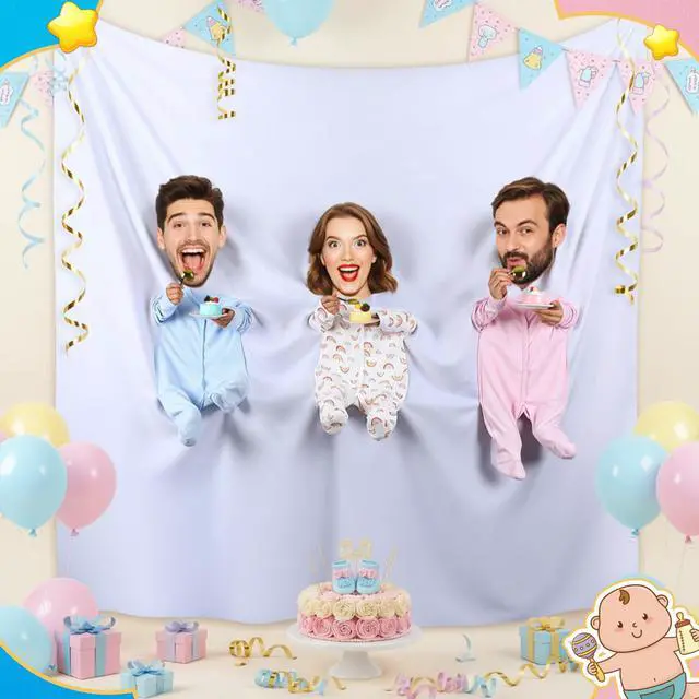 Alt view image 7 of 7 - Baby Shower Game Feed Me Baby Funniest Game Ever for Gender Reveals Feed Blindfolded Shower Funny Activities Gender Reveals Party Supplies Boy or Girl Banner Backdrop Photo Prop(3 Group)
