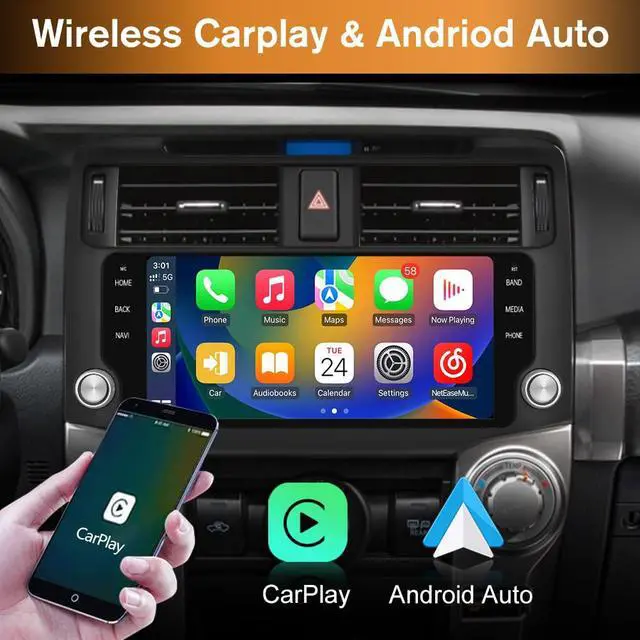 Alt view image 3 of 7 - Car Radio Stereo for Toyota 4runner 2010-2022 with CarPlay