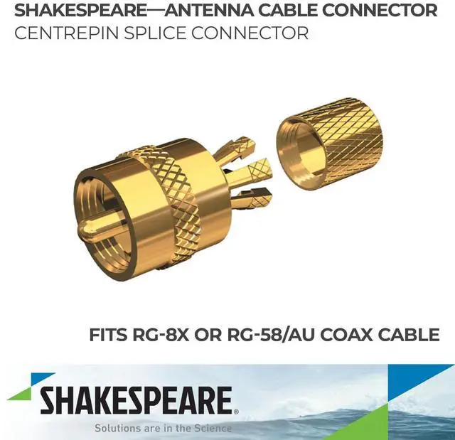 Alt view image 2 of 6 - PL-258-CP-G Marine Center Pin Splice Connector, Gold
