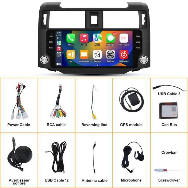 Alt view image 7 of 7 - Car Radio Stereo for Toyota 4runner 2010-2022 with CarPlay