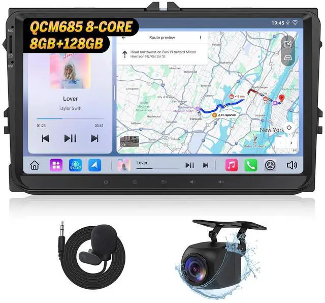 Main image of VWX6S-PRO Headunit for Golf Passat SEAT Skoda MK5/MK6 | vwx6s-pro 9'' 8GB RAM 128GB storage 5G LTE DSP audio optical & coaxial output wireless CarPlay Android Auto