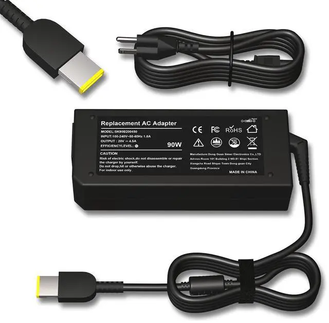 Main image of 90W Charger for Lenovo ThinkPad T440 T450 X1 Carbon Slim Tip | Compatible with E431 E440, G410 Z510, Yoga 11s, Flex 14 15D, 45N0237 0B46994 45N0236 45N0239 344428U T431s 0B46994 0B46995