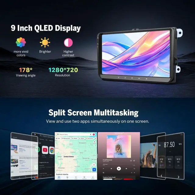 Alt view image 7 of 7 - VWX6S-PRO Headunit for Golf Passat SEAT Skoda MK5/MK6 | vwx6s-pro 9'' 8GB RAM 128GB storage 5G LTE DSP audio optical & coaxial output wireless CarPlay Android Auto