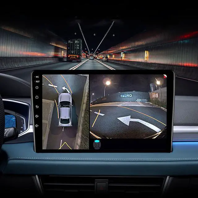 Alt view image 2 of 7 - Double Din Car Stereo Support 360 Panoramic Backup Camera System, 360 Degree Panoramic Dashboard Recorder. 10 inch Touch Vehicle Andriod Navigation 4G+64G
