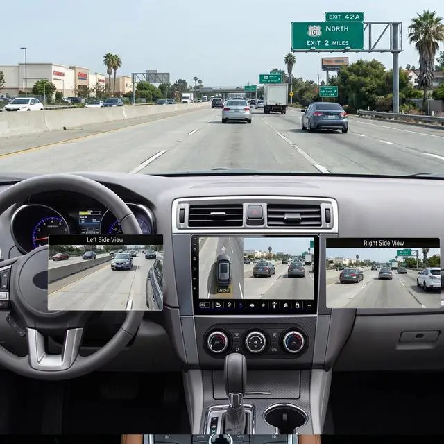 Alt view image 7 of 7 - Double Din Car Stereo Support 360 Panoramic Backup Camera System, 360 Degree Panoramic Dashboard Recorder. 10 inch Touch Vehicle Andriod Navigation 4G+64G