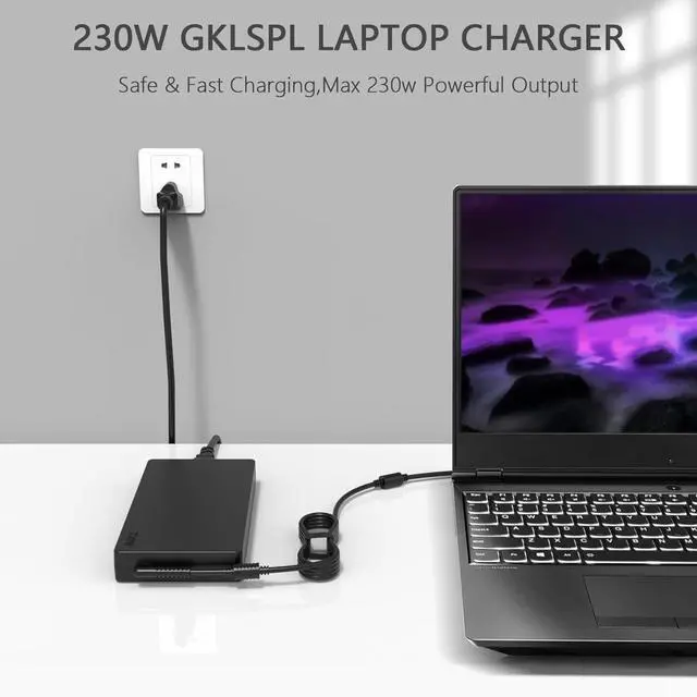 Alt view image 6 of 7 - 230W Laptop Charger Compatible with Lenovo Legion 5 7 5P S7 15ach6 | For Lenovo Legion 5 7 5P C7 S7 Y540 Y545 Y740 Y730 Y900 Y910 Y920 Y7000 Thinkpad P1 P73 P53 P72 P52 P71 P51 P70 Power Adapter