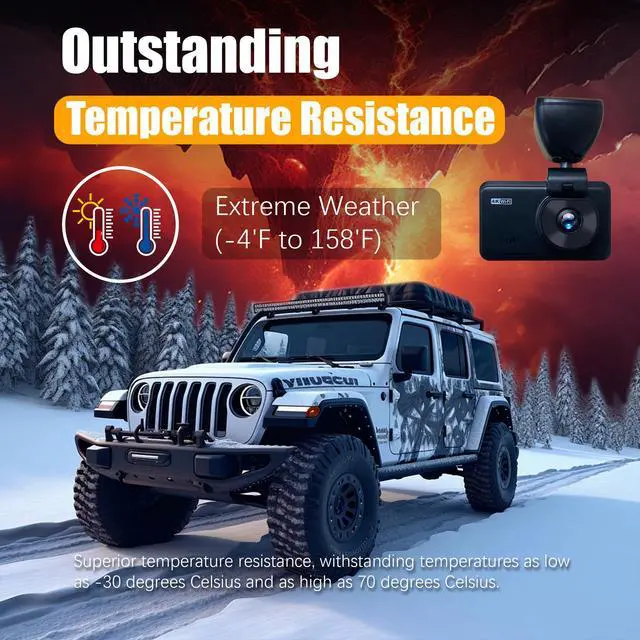 Alt view image 7 of 7 - Wireless Dash Cam Front and Rear, 4K +2.5KHD 2-Channel Dashcam, Built - in WiFi GPS, Night Vision, Loop Recording, 24H Parking Mode, G-Sensor and 3 IPS Screen;Memory Card not Included