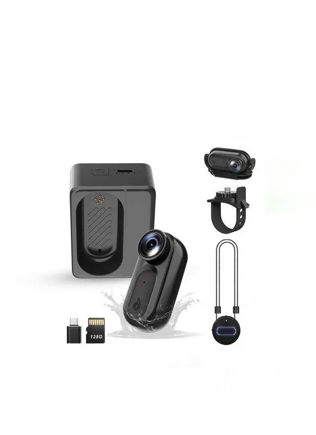 Main image of Mini Body Camera Action Cam with Auido & Video Recording -128G IPX7 Waterproof Thumb Size Hands Free Body Worn Cameras - Wearable Portable Camcorder for Work Travel Pet Walk Vlog(Black)