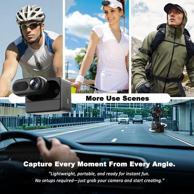 Alt view image 4 of 7 - Mini Body Camera Action Cam with Auido & Video Recording -128G IPX7 Waterproof Thumb Size Hands Free Body Worn Cameras - Wearable Portable Camcorder for Work Travel Pet Walk Vlog(Black)