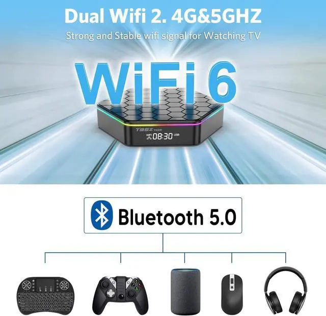 Alt view image 5 of 7 - Android TV Box 12.0 4GB RAM 64GB ROM Allwinner H618 Smart Android Box Support HD 6K/H.265 100M Ethernet 2.4/5G Dual WiFi BT 5.0