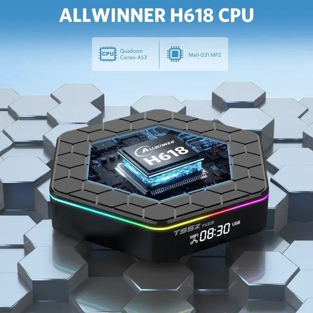 Alt view image 3 of 7 - Android TV Box 12.0 4GB RAM 64GB ROM Allwinner H618 Smart Android Box Support HD 6K/H.265 100M Ethernet 2.4/5G Dual WiFi BT 5.0
