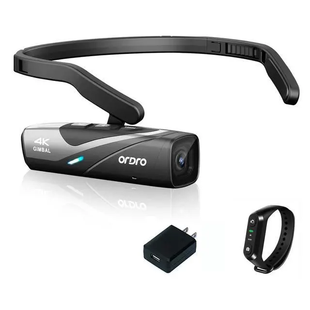 Main image of EP8 Head Mounted Camera, 4K 60FPS Video Camera | 2-Axis Gimbal Stabilizer | Wearable Camcorder for Vlogging | WiFi & Remote Control | Includes 64GB Card