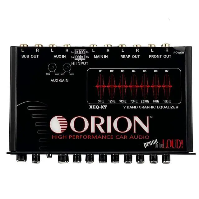 Alt view image 2 of 5 - XEQ-X7 7-Band Graphic Equalizer with Front 3.5mm AUX Input Half-DIN Car Audio EQ with Subwoofer Control, High/Low-Level Inputs, Rear RCA, and Variable Low Pass Filter