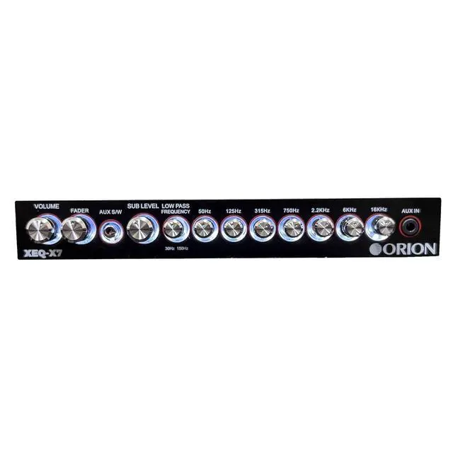 Alt view image 3 of 5 - XEQ-X7 7-Band Graphic Equalizer with Front 3.5mm AUX Input Half-DIN Car Audio EQ with Subwoofer Control, High/Low-Level Inputs, Rear RCA, and Variable Low Pass Filter