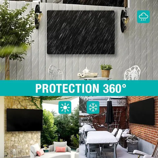 Alt view image 6 of 6 - 600D Heavy Duty Outdoor TV Cover for 40-43 inch TV, Upgraded Waterproof and Dustproof TV Screen Protectors with Zipper for Outside