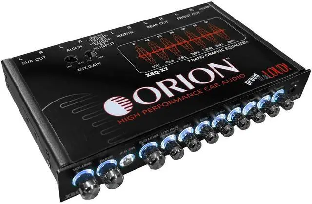 Main image of XEQ-X7 7-Band Graphic Equalizer with Front 3.5mm AUX Input Half-DIN Car Audio EQ with Subwoofer Control, High/Low-Level Inputs, Rear RCA, and Variable Low Pass Filter
