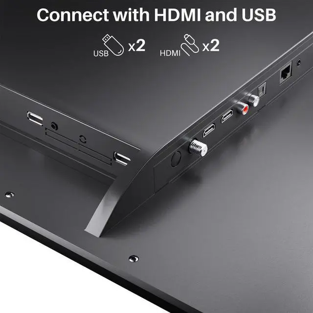 Alt view image 5 of 7 - 22 inch RV TV, 12V Smart TV with DVD Player Built-in, 1080P FHD | AC/DC Power, 9-32V Wide Voltage, Low Energy Consumption, Bezel Less, Seismic Design, for Car RV Camper Truk Boat & Home Use