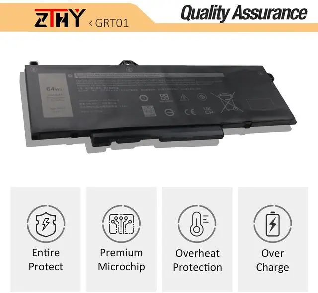Alt view image 4 of 7 - 64Wh GRT01 Laptop Battery Replacement for Dell Latitude 5421 5431 5521 5531 | Precision 3470 3561 3571 3581 3591 Mobile Workstation Alienware m17 R5 AMD Gaming Battery 00P3TJ 0P3TJ 0R05P0 05RGW 4-Cell