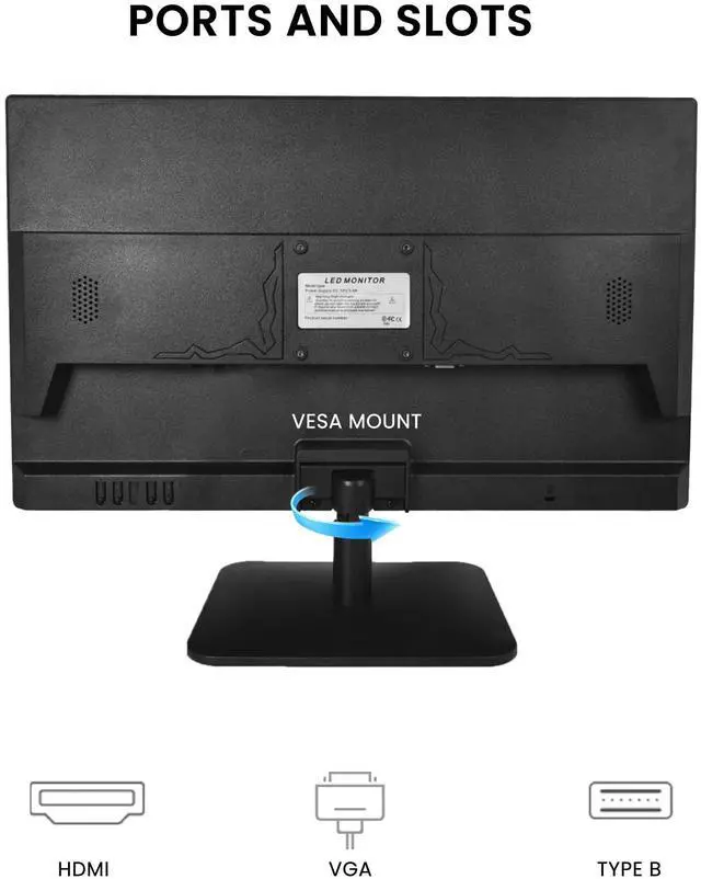 Alt view image 6 of 7 - 21.5" Monitor 1080P IPS 10-Point Touch with HDMI VGA Type-B | Touchscreen Monitor with 10-Points 75Hz VESA 100mm Support 178° Wide Viewing Angle