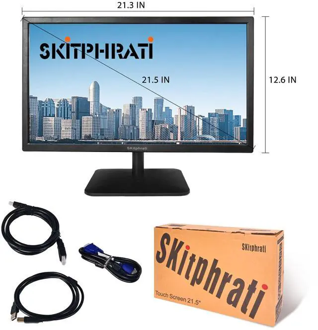 Alt view image 7 of 7 - 21.5" Monitor 1080P IPS 10-Point Touch with HDMI VGA Type-B | Touchscreen Monitor with 10-Points 75Hz VESA 100mm Support 178° Wide Viewing Angle